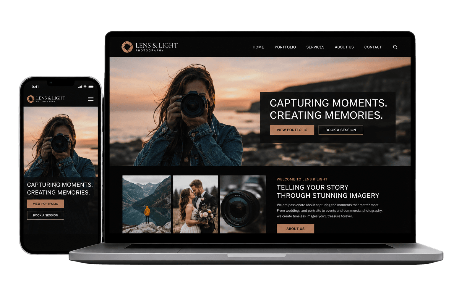 photography website preview