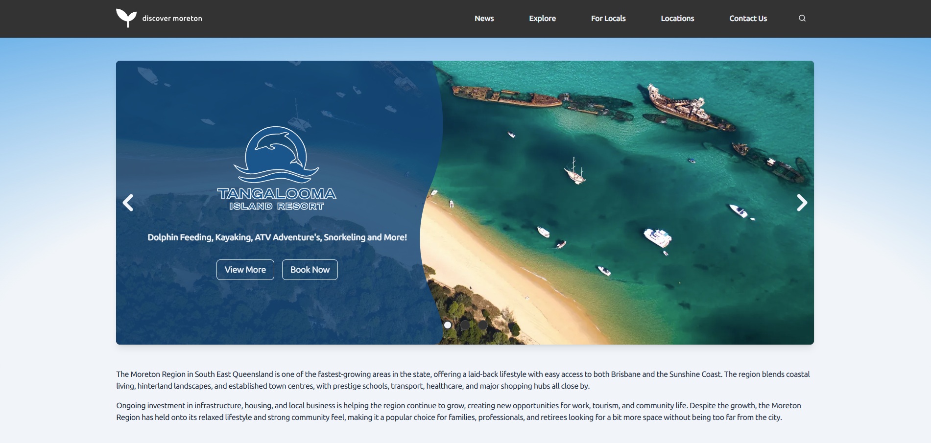 discover moreton website