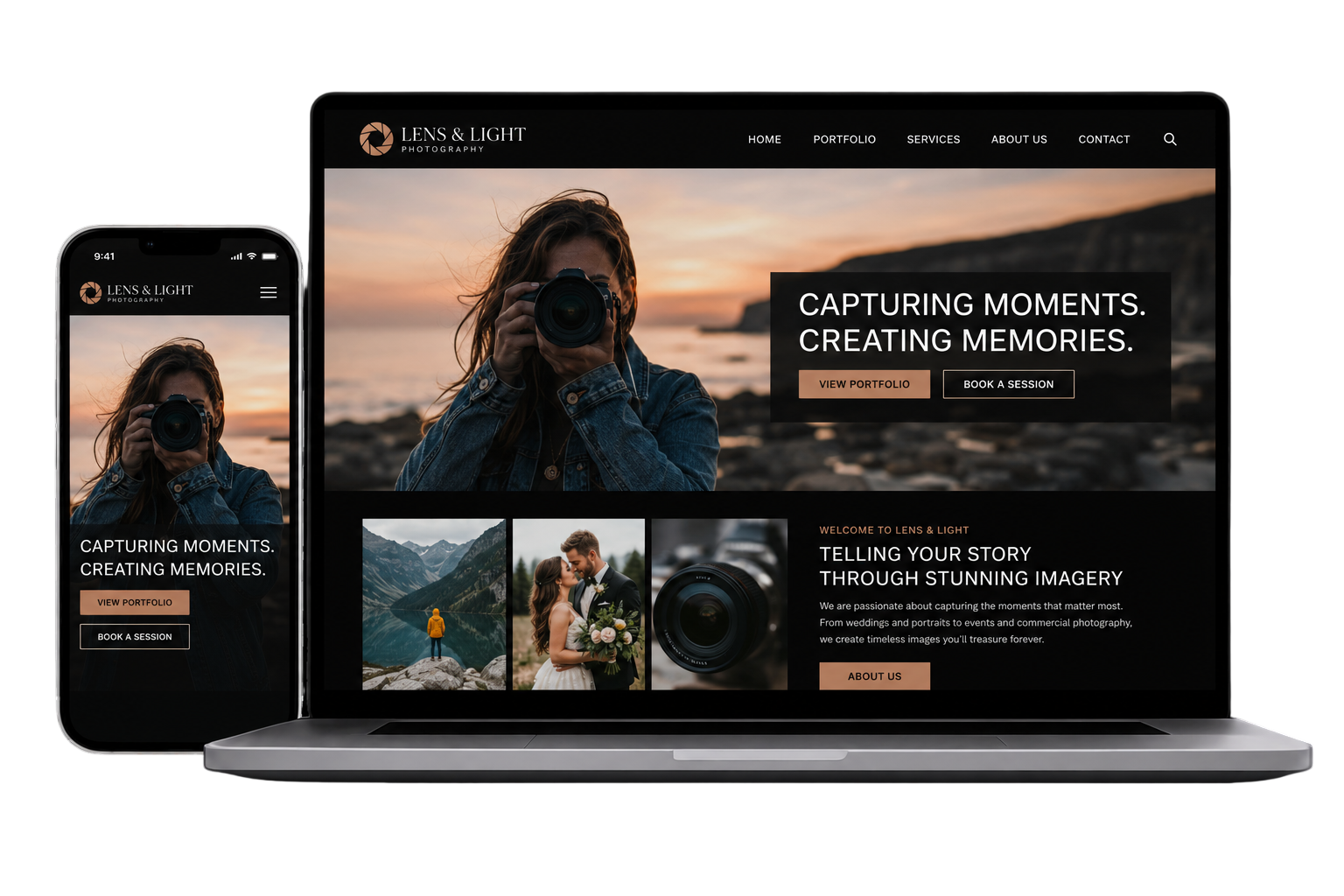 photography website preview